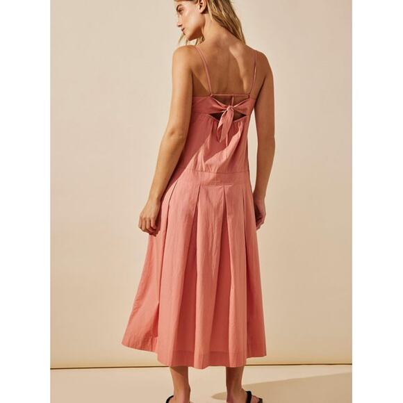 NWT Free People In My Town Pleated Midi Dress FREE-EST $108 X-SMALL Canyon Clay - Picture 4 of 5
